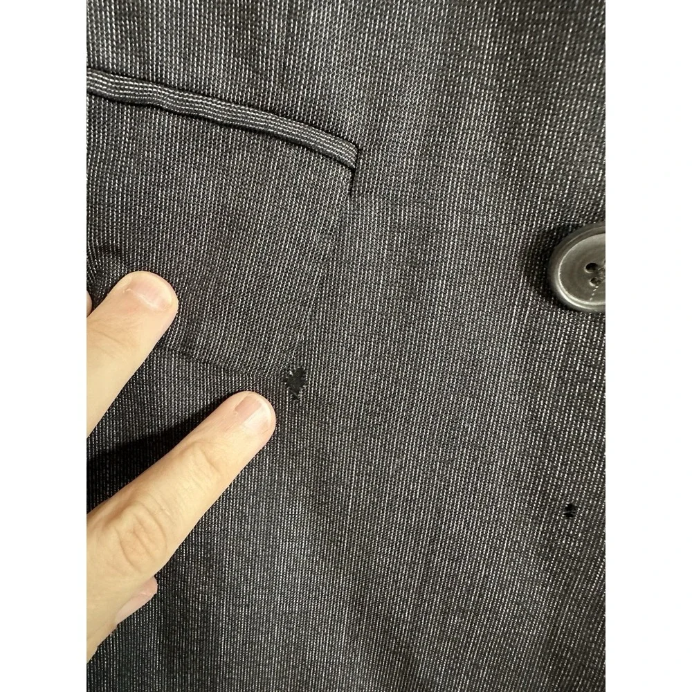 Vintage Ermenegildo Zegna Blazer Mens 42 Gray Double Breasted Peak Lapel Jacket